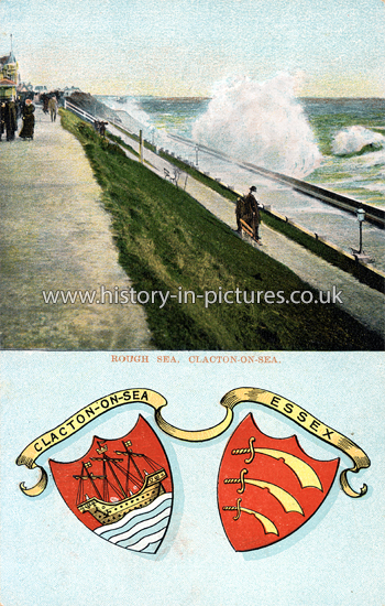 Rough Sea, Clacton Sea, Essex. c.1915